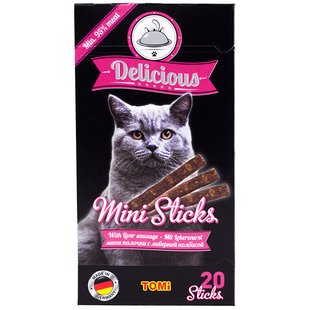 Tomi Delicious Mini Sticks Liver Sausage - ласощі для котів (ліверна ковбаса) - 40 г/20 шт. Petmarket