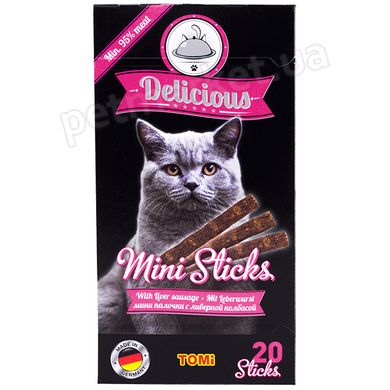 Tomi Delicious Mini Sticks Liver Sausage - ласощі для котів (ліверна ковбаса) - 40 г/20 шт. Petmarket