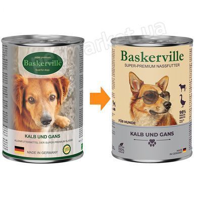 Baskerville ТЕЛЯТИНА/ГУСАК - консерви для собак - 800 г % Petmarket