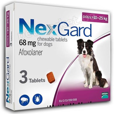 Merial NexGard L - таблетки от блох и клещей для собак от 10 до 25 кг - 1 таблетка % Petmarket