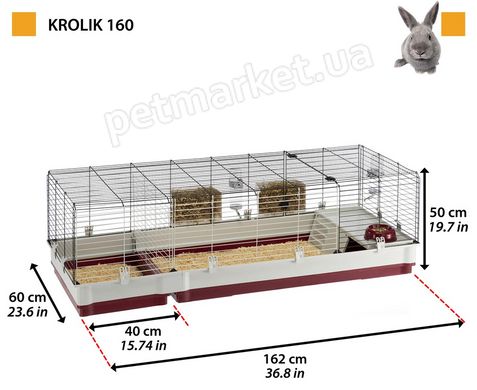 Ferplast KROLIK 160 - большая клетка для кроликов % Petmarket
