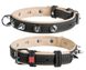 Collar WauDog SOFT - кожаный ошейник с шипами для собак - 30-39 см, Черный