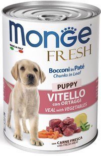 Monge Fresh Puppy Veal & Vegetables Cans - консерви для цуценят (телятина та овочі) - 400 г Petmarket