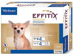 Virbac Effitix - краплі від бліх та кліщів для собак, 40-60 кг - 4 пипетки % Petmarket