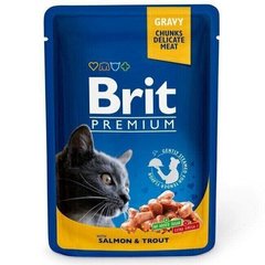 Brit Premium Cat SALMON & TROUT - вологий корм для кішок (лосось/форель) - 100 г х24 шт Petmarket
