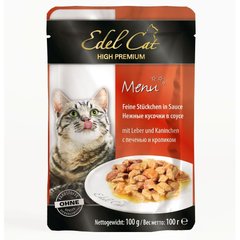 Edel Cat ПЕЧЕНЬ/КРОЛИК - консервы для кошек (кусочки в соусе) 100 г Petmarket