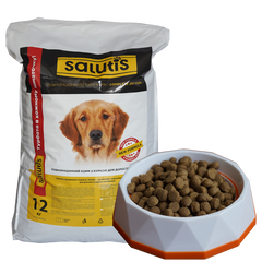 Salutis - повнораціонний корм для дорослих собак з куркою, 12 кг Petmarket