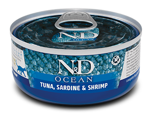 Farmina N&D Ocean Cat Adult Tuna, Sardine & Shrimp - консервы для кошек (тунец/сардина/креветка) Petmarket
