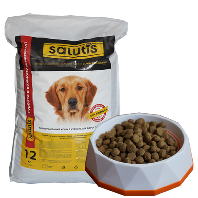 Salutis - повнораціонний корм для дорослих собак з куркою, 12 кг Petmarket