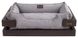 Harley and Cho DREAMER Wood Brown + Gray Velvet - дерев'яне ліжко з вельветовою лежанкою для собак - XXL 120х80 см