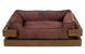 Harley and Cho DREAMER Wood Nature + Brown Velvet - деревянная кровать с вельветовой лежанкой для собак - XXL 120х80 см