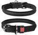 Collar WauDog SOFT - шкіряний круглий нашийник для довгошерстих собак - 53-61 см, Чорний Petmarket