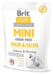 Brit Care Grain Free MINI Hair & Skin - беззерновой корм для длинношерстных собак мини пород (лосось/сельдь) - 2 кг Petmarket