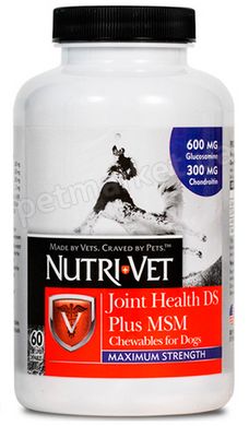 Nutri-Vet Joint Health DS Plus MSM Maximum Strength хондропротектор з МСМ для собак - 60 табл. Petmarket