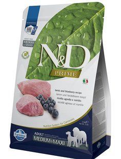 Farmina N&D Prime Dog Lamb & Blueberry Adult Medium & Maxi - корм для собак средних и крупных пород с ягненком и черникой - 2.5 кг Petmarket