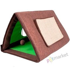 Flamingo CAT TENT 3IN1 - домик-палатка и когтеточка для кошек 3 в 1 % Petmarket