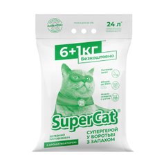 Наполнитель SuperCat с ароматизатором, 6+1кг (зеленый) Petmarket