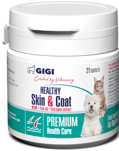 Gigi HEALTHY Skin & Coat (Код-Омега Плюс) для регенерації шкіри та покращення шерсті у собак та котів - 90 табл Petmarket