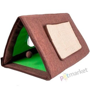 Flamingo CAT TENT 3IN1 - будиночок-намет і дряпка для кішок 3 в 1 % Petmarket