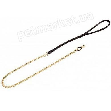 Sprenger КРУГЛОЕ ЗВЕНО - поводок-цепочка с плетеной ручкой для собак (золото) - 80 см, (3 мм) Petmarket