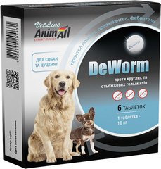 AnimAll VetLine DeWorm - ДеВорм - таблетки от глистов для собак - 6 таблеток Petmarket