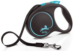 Flexi Black Design - поводок-рулетка с лентой для собак - серебристый, L % Petmarket