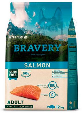 Bravery Salmon Large/Medium сухий корм для собак cередніх та великих порід (лосось), 12 кг Petmarket