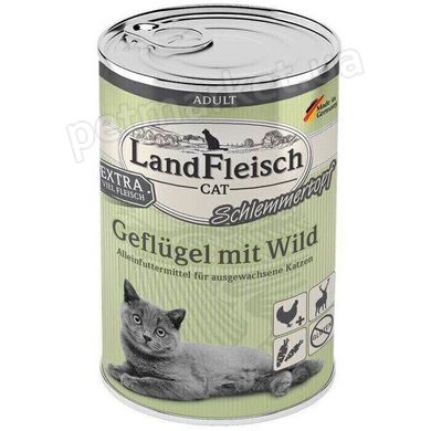 LandFleisch SCHLEMMERTOPF GEFLUGEL MIT WILD - консерви для кішок (домашня птиця/м'ясо дичини) - 400 г % Petmarket