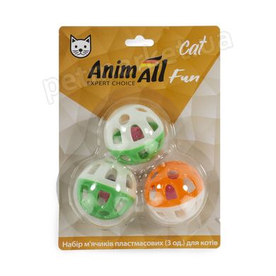 AnimAll Фан - Набір пластикових м'ячиків для котів, 3 шт Petmarket