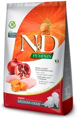 N&D Pumpkin Puppy Medium & Maxi Chicken & Pomegranate беззерновой корм для щенков средних/крупных пород (курица/гранат) - 12 кг Petmarket