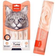 Wanpy Creamy Lickable Treats Tuna & Salmon - жидкое лакомство с тунцом и лососем для котов Petmarket