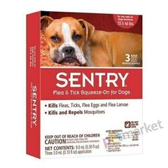 Sentry КАПЛИ от блох, клещей и комаров для собак весом 15-30 кг - 1 пипетка Petmarket