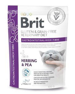 Brit VetDiet Cat Gastrointestinal High Fibre &mdash; беззерновой диетический сухой корм для кошек с нарушениями пищеварения Petmarket