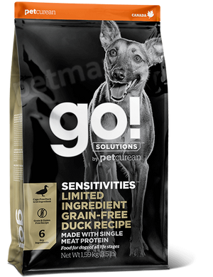 Go! Solutions SENSITIVITIES Duck - беззерновой корм для собак и щенков с чувствительным пищеварением (утка) Petmarket