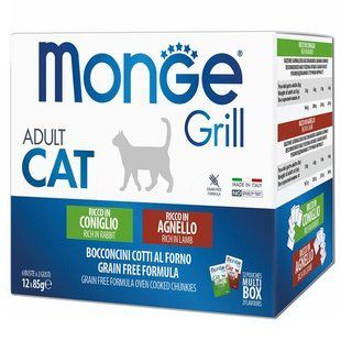 Monge Cat GRILL MIX Rabbit / Lamb - мікс консервів для котів (Кролик/Ягня) - 12х85 г Petmarket