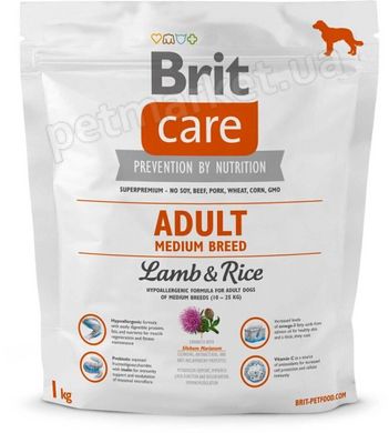 Brit Care ADULT Medium BREED Lamb & Rice - корм для собак середніх порід (ягня/рис) - 3 кг Petmarket