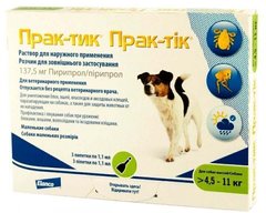 Elanco ПРАК-ТИК - капли от блох и клещей для собак 4,5-11 кг - 1 пипетка % Petmarket