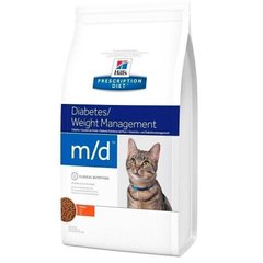 Hill's PD Feline M/D Diabetes / Weight Management - лечебный корм для кошек при диабете или избыточном весе - 5 кг Petmarket
