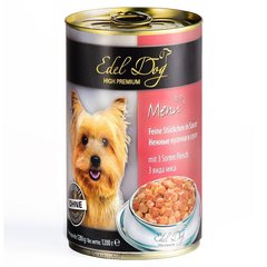 Edel Dog 3 ВИДИ М'ЯСА - консерви для собак (шматочки в соусі) - 1,2 кг х6шт Petmarket