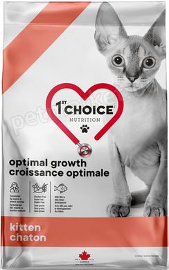 1st Choice Kitten Optimal Growth - беззерновой корм для котят (рыба) - 4,54 кг Petmarket