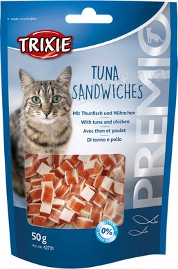 Trixie PREMIO Tuna Sandwiches - лакомство для кошек (тунец/курица) - 50 г Petmarket