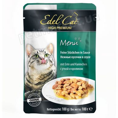 Edel Cat КАЧКА/КРОЛИК - консерви для кішок (шматочки в соусі) 100 г Petmarket