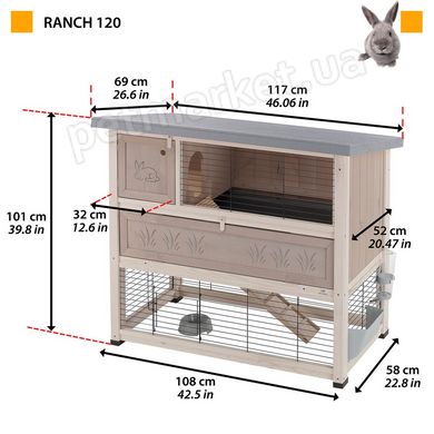 Ferplast RANCH 120 - вольер для кроликов % Petmarket