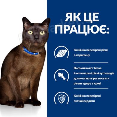 Hill's PD Feline M/D Diabetes Care лечебный корм для кошек при диабете и ожирении - 3 кг Petmarket