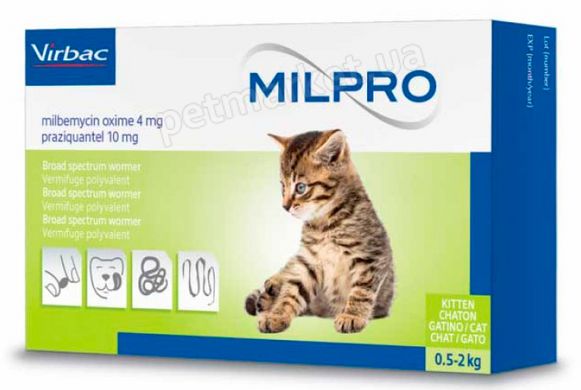 Virbac Milpro таблетки от глистов для котят 0,5-2 кг - 1 табл. Petmarket