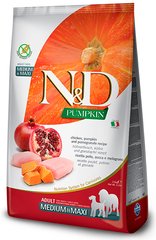 N&D Pumpkin Adult Medium & Maxi Chicken & Pomegranate беззерновой корм для собак средних/крупных пород (курица/гранат) - 12 кг Petmarket
