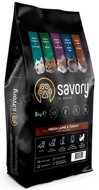 Savory SENSITIVE Lamb & Turkey - корм для котів з чутливим травленням - 8 кг % Petmarket