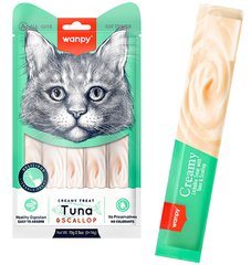Wanpy Creamy Lickable Treats Tuna & Scallop - жидкое лакомство с тунцом и морским гребешком для котов Petmarket