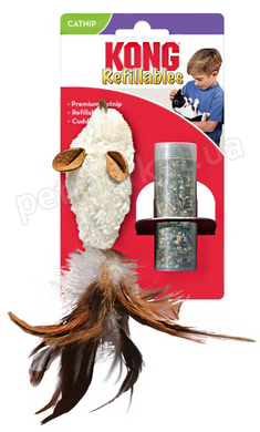 Kong Refillables Feather Mouse - игрушка со сменным блоком с кошачьей мятой для кошек Petmarket