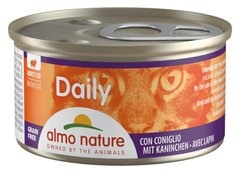 Almo Nature Daily Кролик - вологий корм для котів, мус - 85 г Petmarket